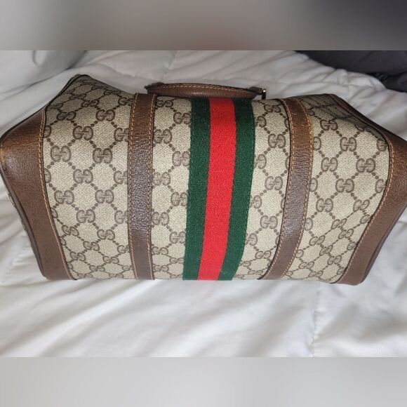 Gucci Supreme Sherry Line Web Monogram Boston Bag. - Picture 9 of 14